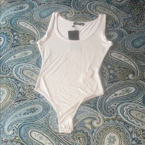 NWT Nasty Gal Slinky Scoop Neck Sleeveless Satin Bodysuit